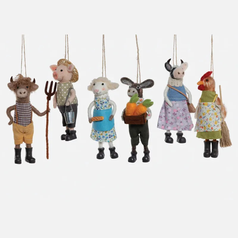 Felt Farm Animal - Barnyard Ornament