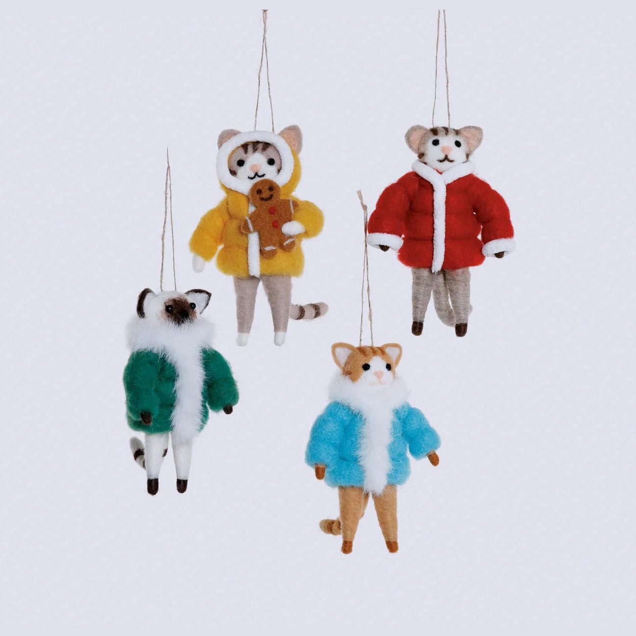 Bundled Up - Wool Cat Ornament