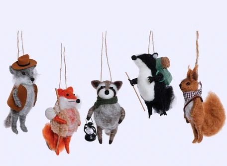 Woodland "Campers" Creatures - Felt Ornament