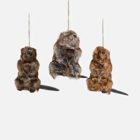 Furry Beaver Ornament