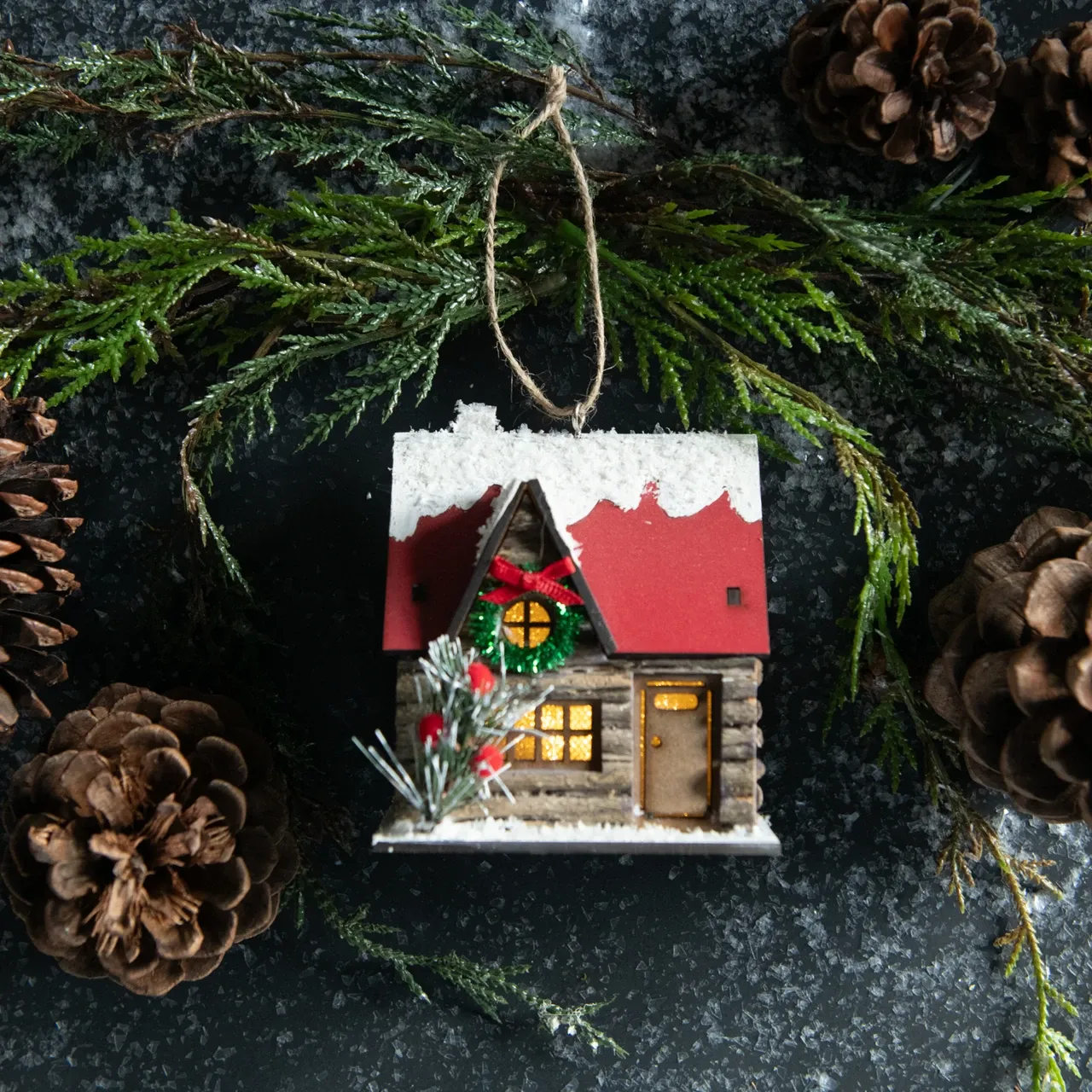 Light Up Cabin Ornament
