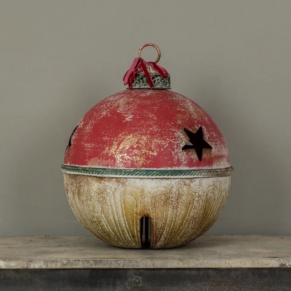 Red, Green, and Gold Sleigh Bell 20.5"