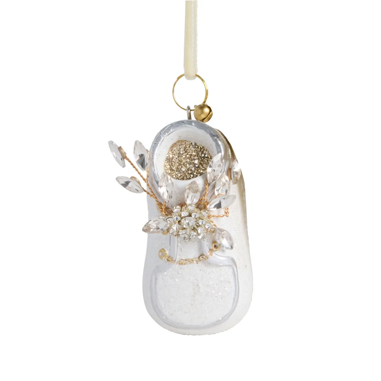 Glittered Baby Bootie Ornament