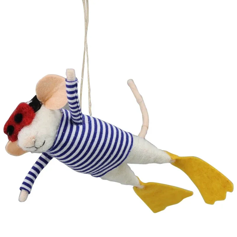 Felt Snorkeling Mouse Ornament