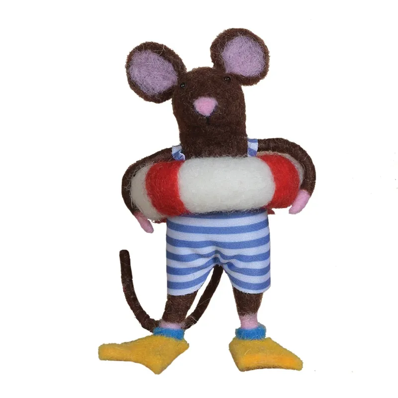 Felt Swimmer Mouse - Ornament
