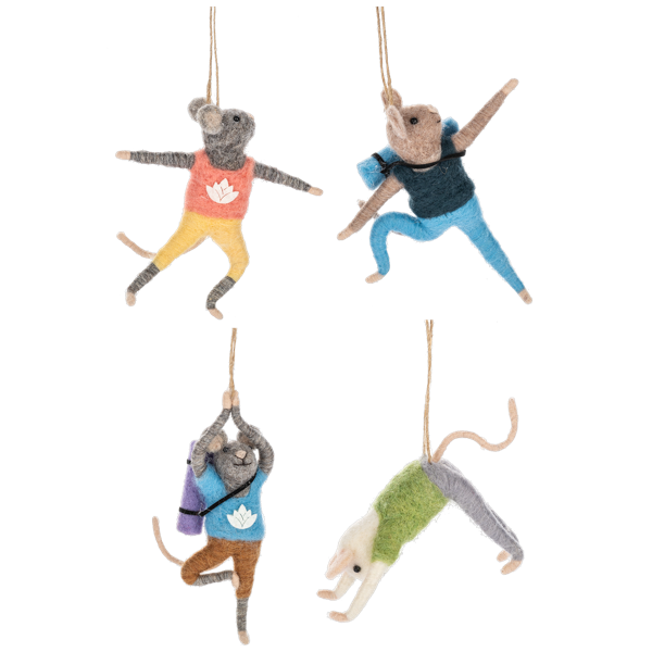 Yoga Mouse Ornament