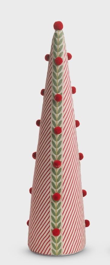Small Red Candy Cane Striped Tree Cones