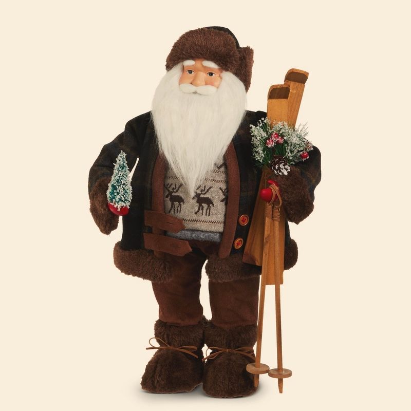Nordic Skiing Santa in Trapper Hat