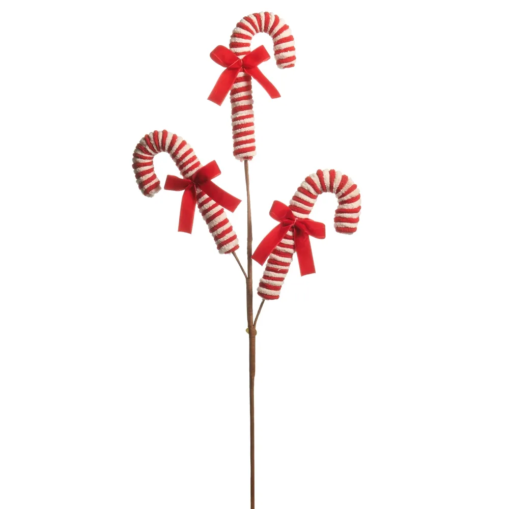 Red and Tan Candy Cane Spray