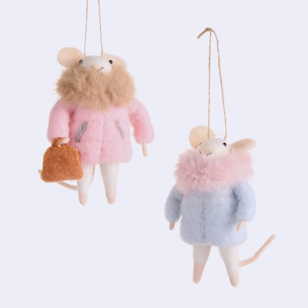 Fur Collar "Sheepskin" Coat - Fancy Mouse  Ornament
