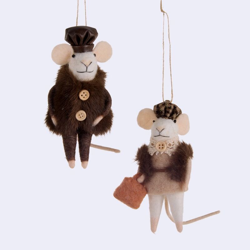 Slavic Felt Mouse Ornament
