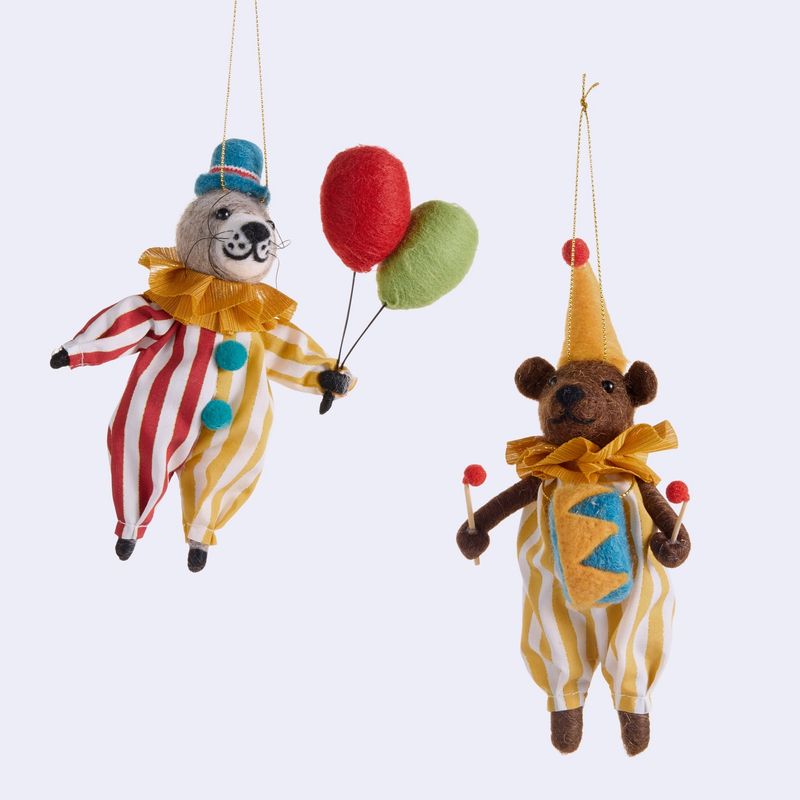 Clown Bears - Whimsical Circus Ornament