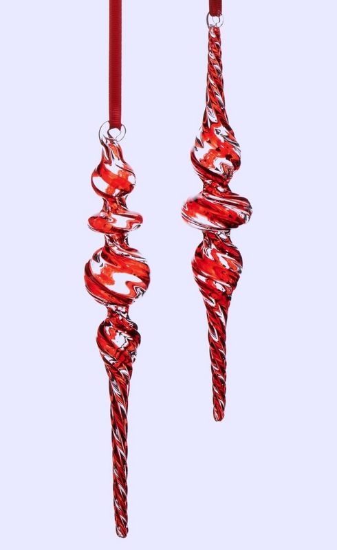 Peppermint Finial - Glass Ornament