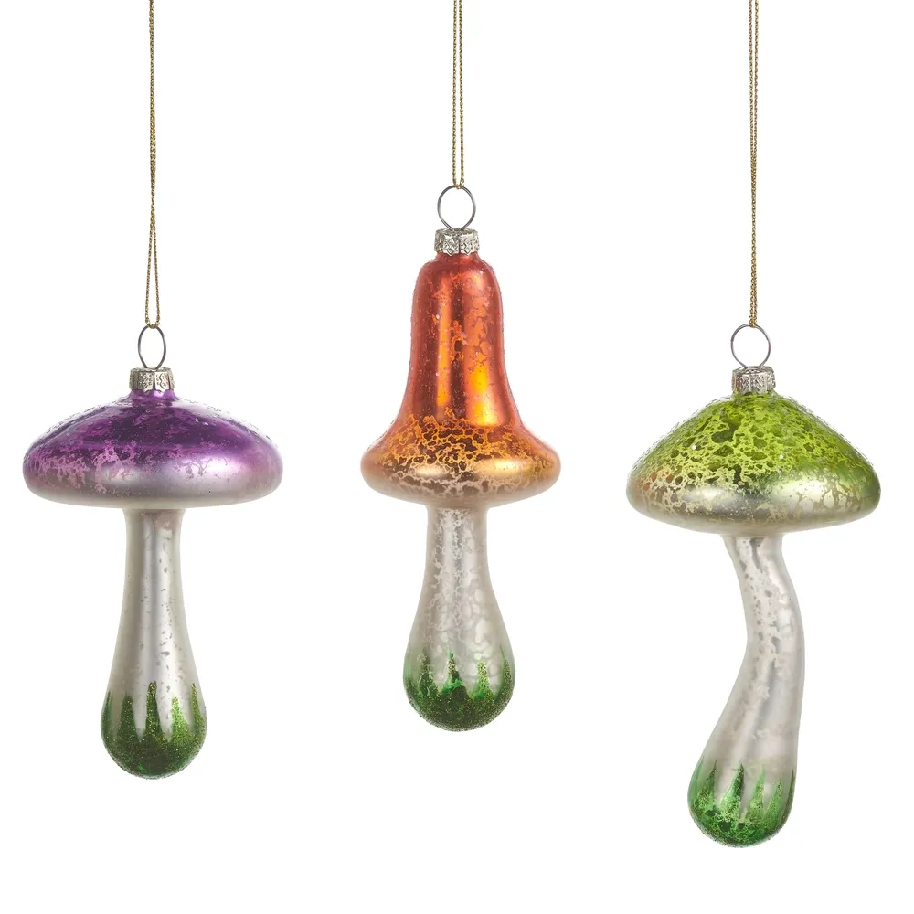 Glass Mushroom Ornament