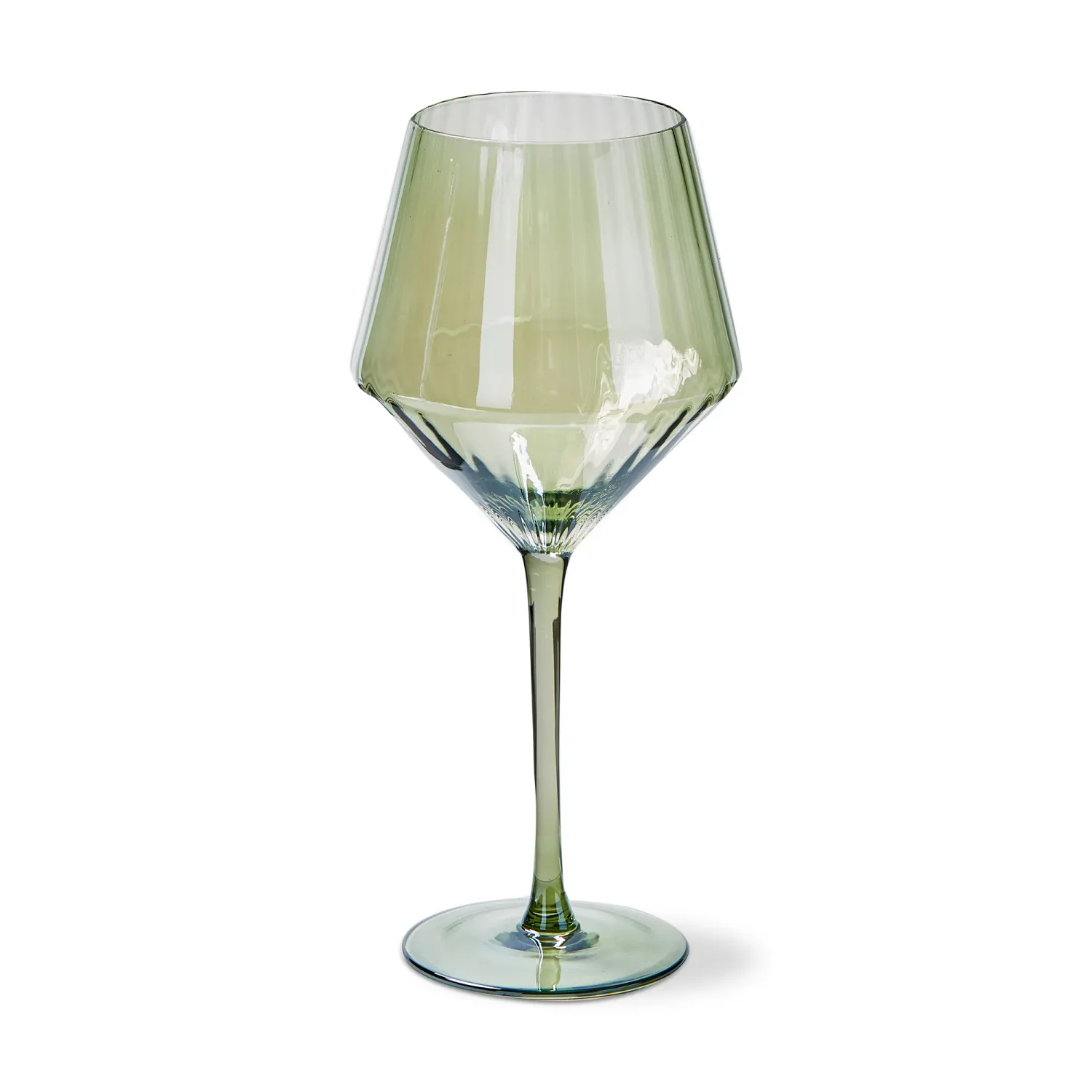 Green Iridescent Wine Glass
