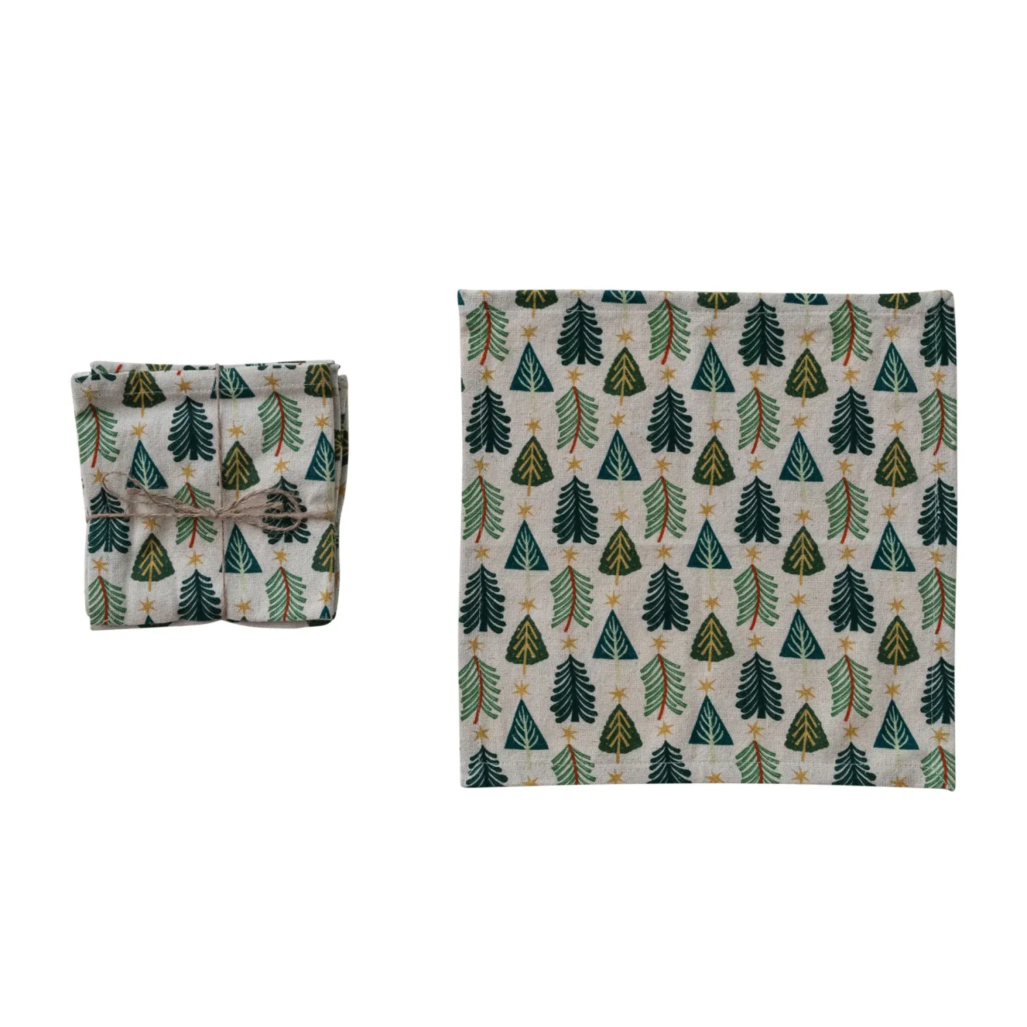 Tree Printed Cotton Cocktail Napkin
