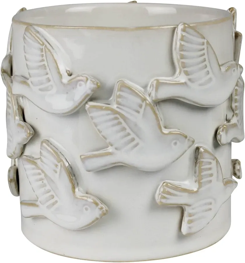 Flock of Birds Ceramic Pot