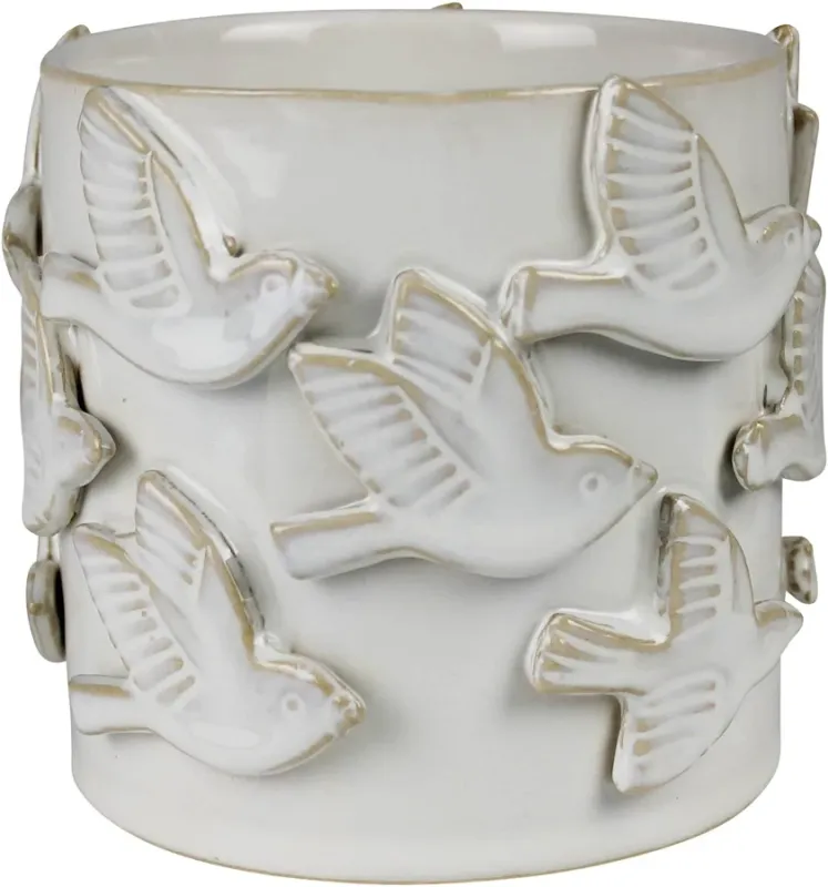 Flock of Birds Ceramic Pot