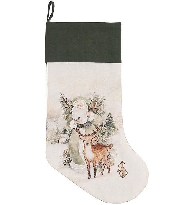 Woodland Santa Christmas Stocking