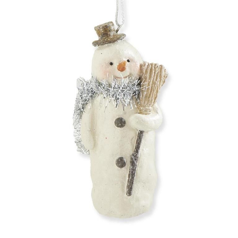 Snowman with Broom Ornament