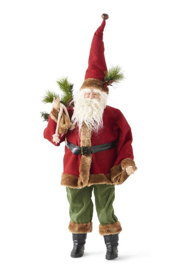 Santa with His Bag Standing Decor