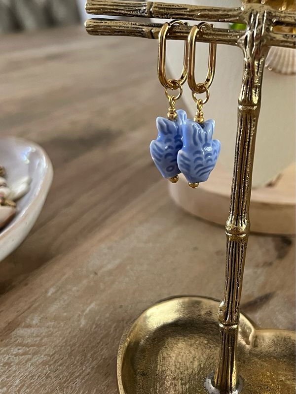 Oorbellen Blue Fish