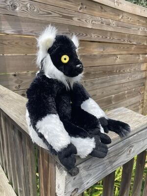 Black-and-White Ruffed Lemur Plushy