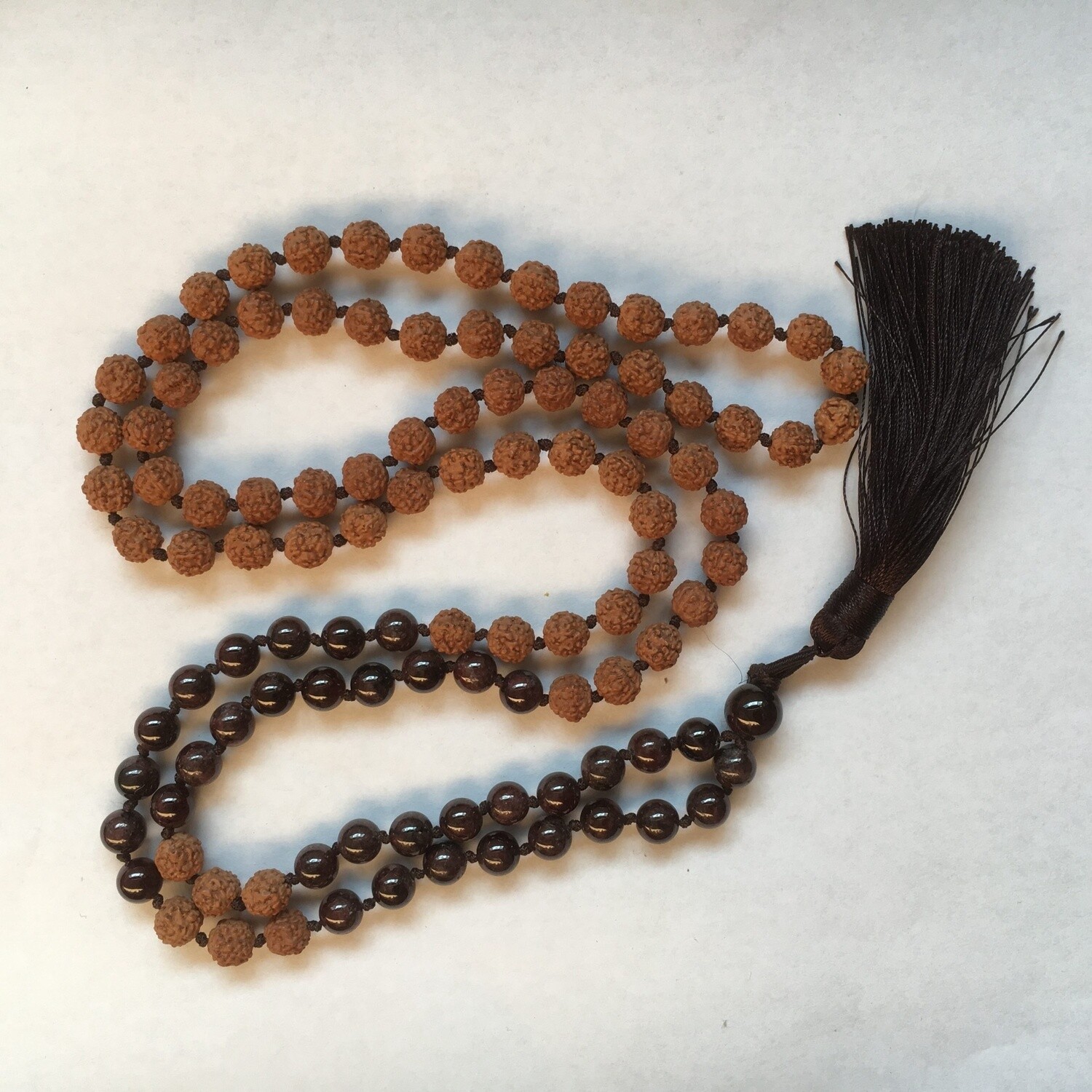 Lava Bead + Rudraksha Mala