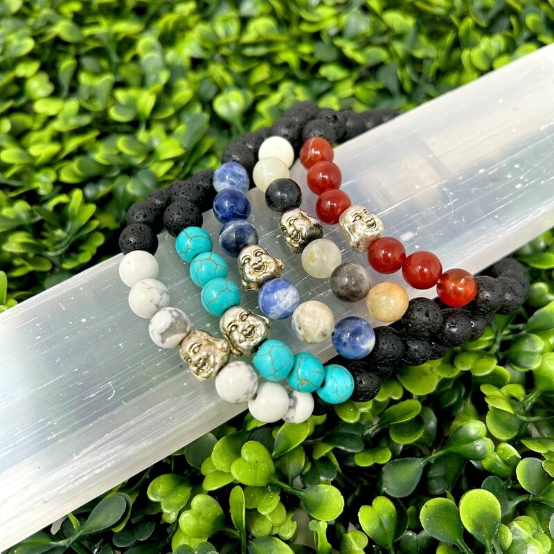 Buddha Lava Beads Bracelet