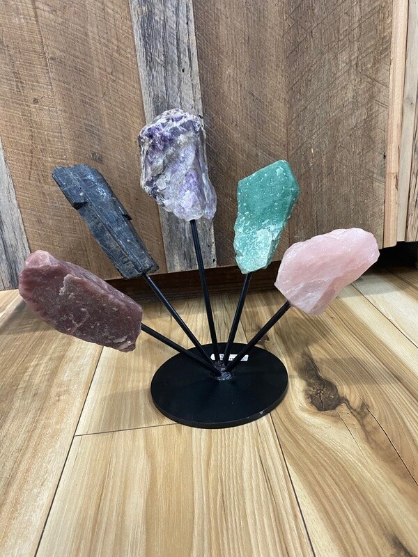 5 Rough Crystals on Pin-222