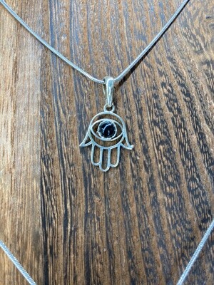 Amber Hamsa Necklace