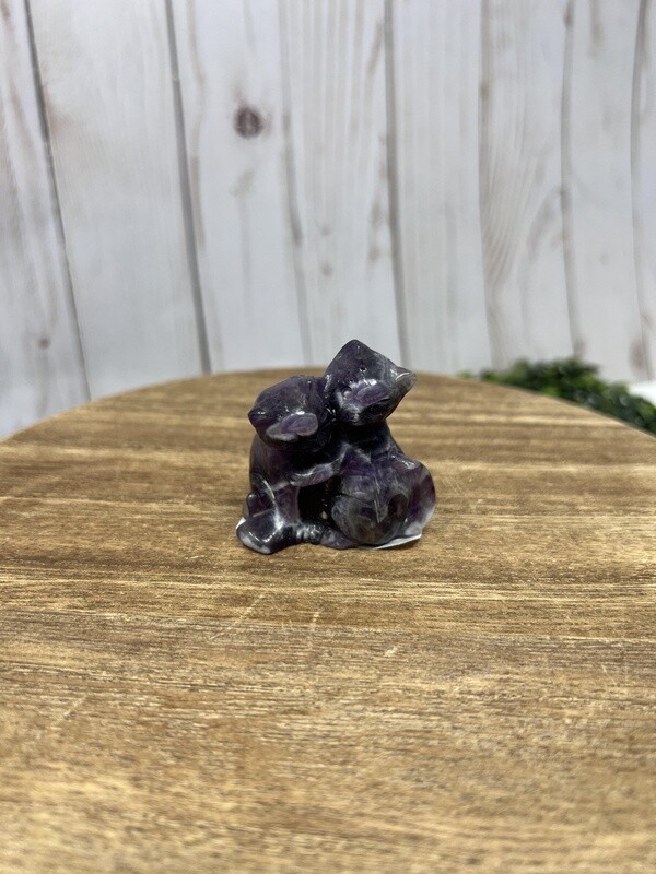 Crystal Cat Pair - Amethyst