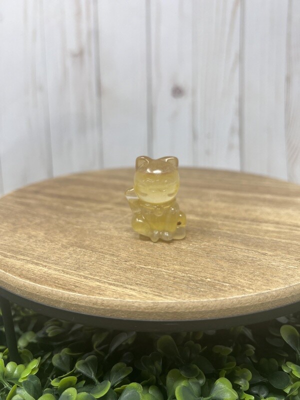 Crystal Lucky Cat - Fluorite