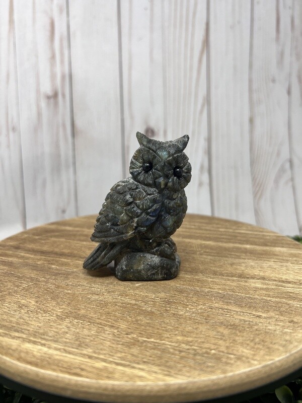 Crystal Owl - Labradorite 3&quot;