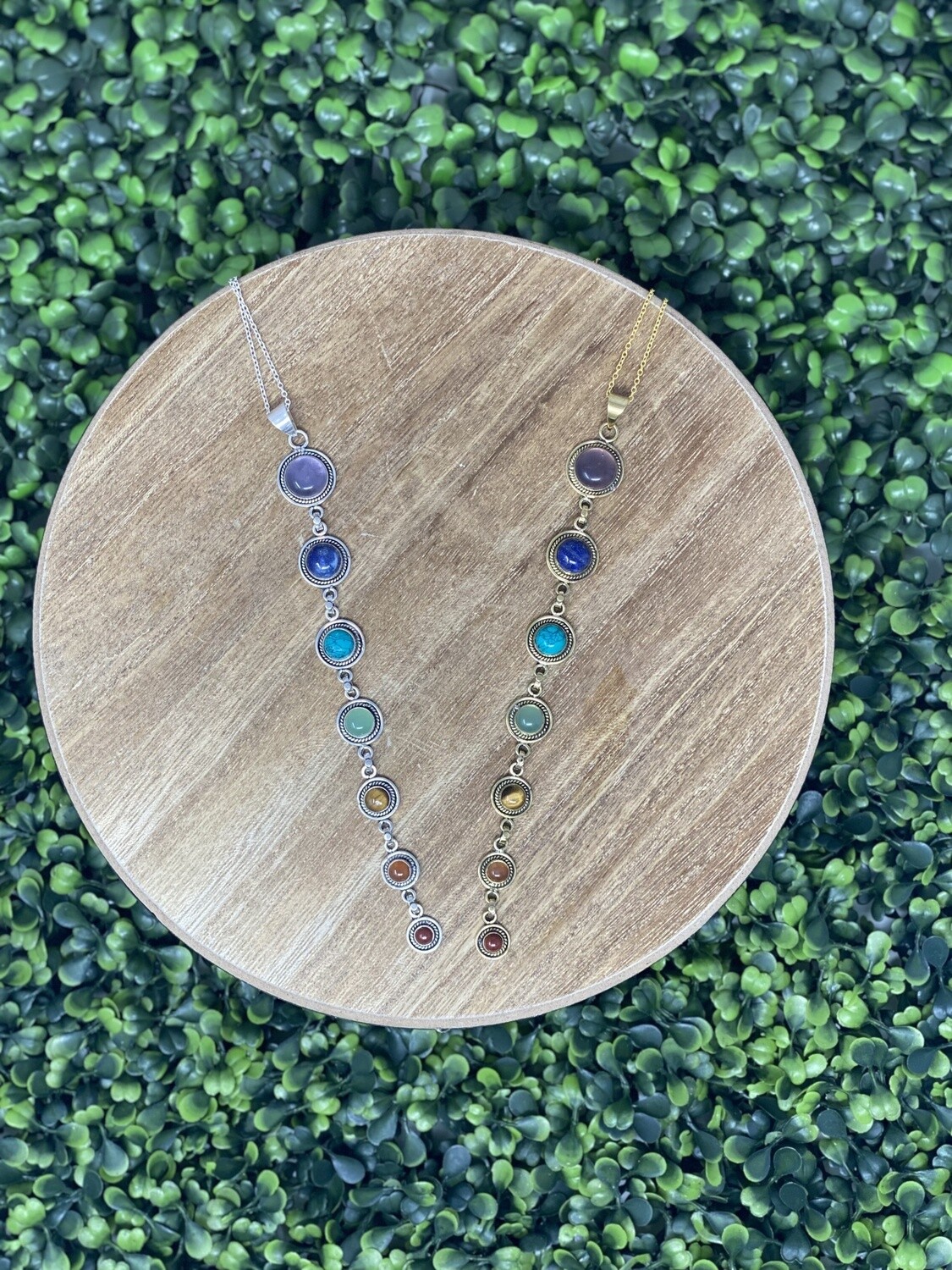 7 Chakra Vertical Crystal Pendant