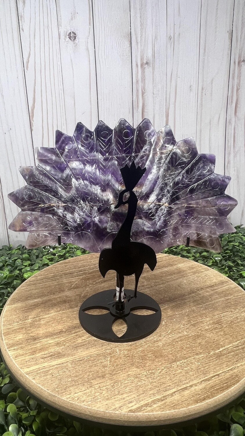 Amethyst Peacock Stand 6x7&quot;