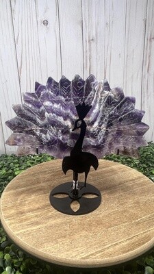 Amethyst Peacock Stand 6x7&quot;