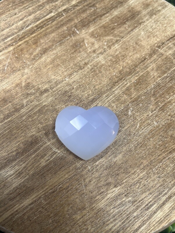 Blue Chalcedony Facet Heart 2&quot;