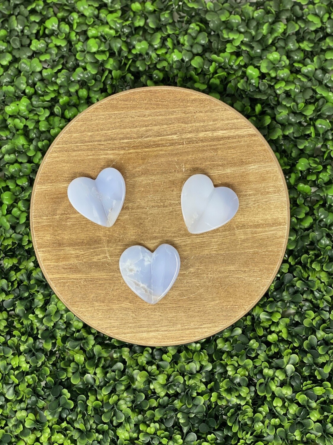 Blue Chalcedony Flying Heart 3&quot;
