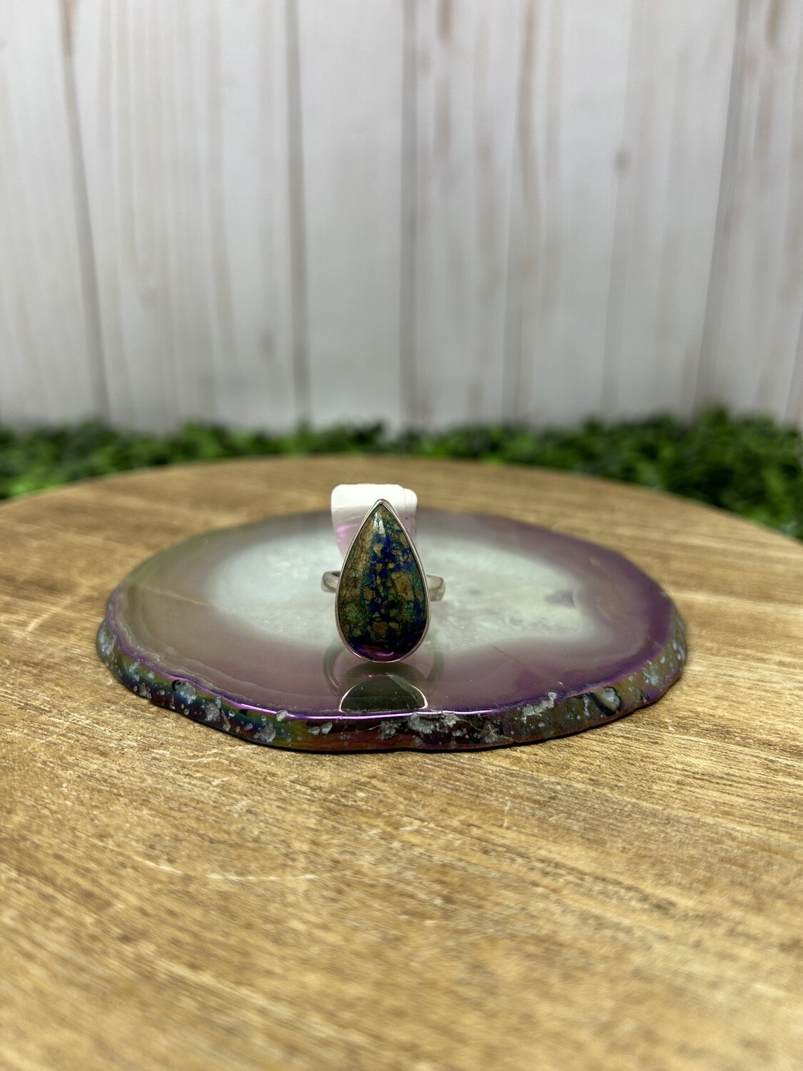 Azurite Tear Drop Ring