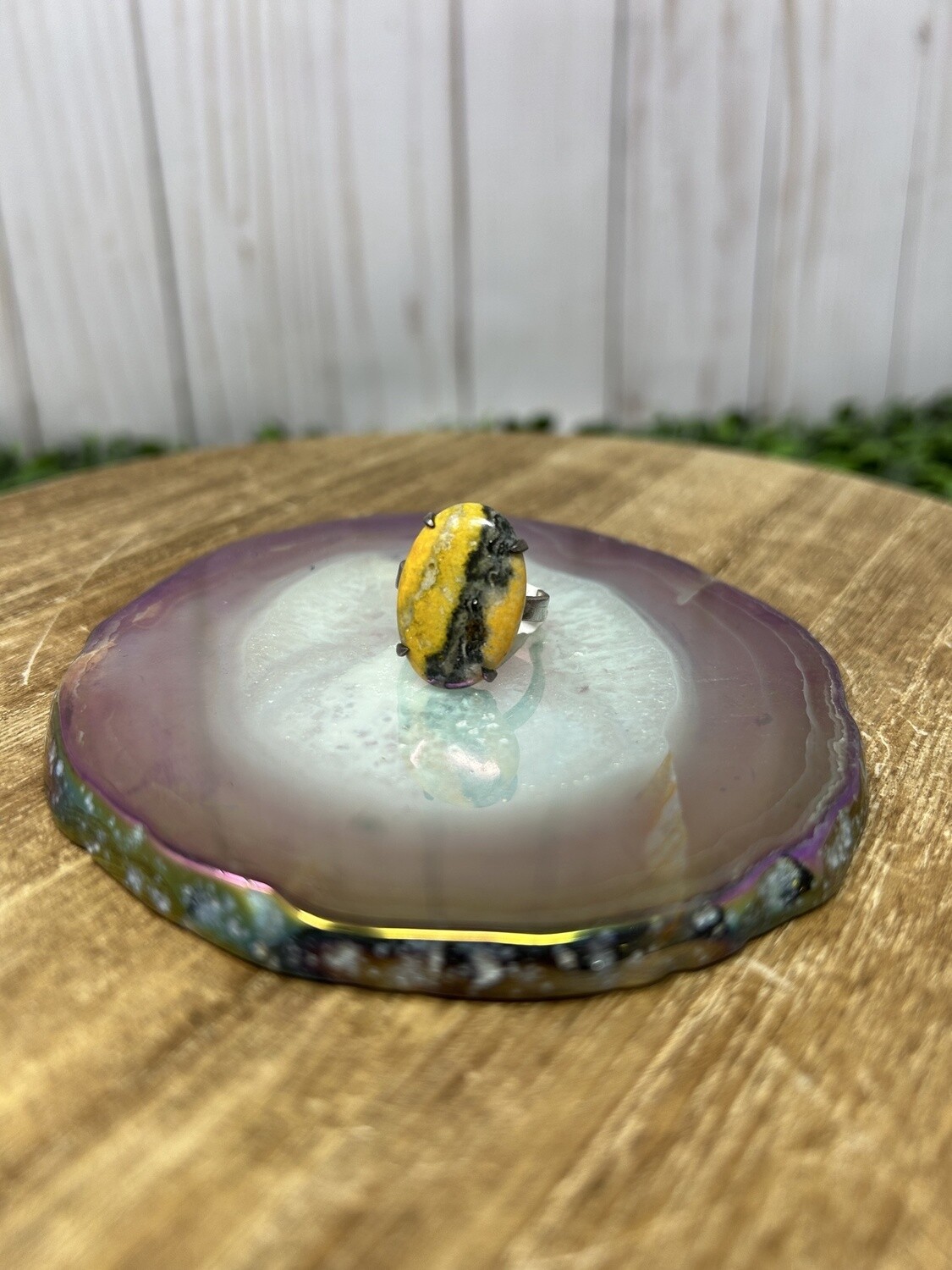 Bumble Bee Jasper Ring - 7