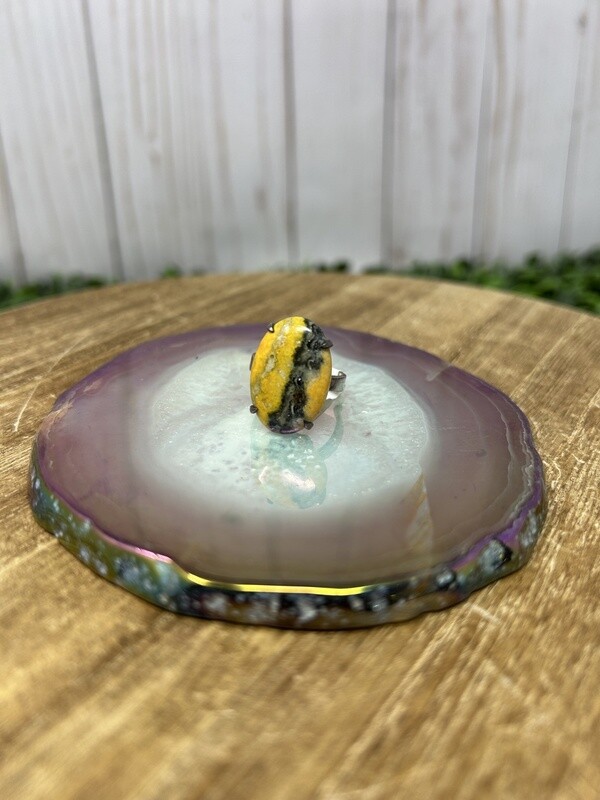 Bumble Bee Jasper Ring - 7