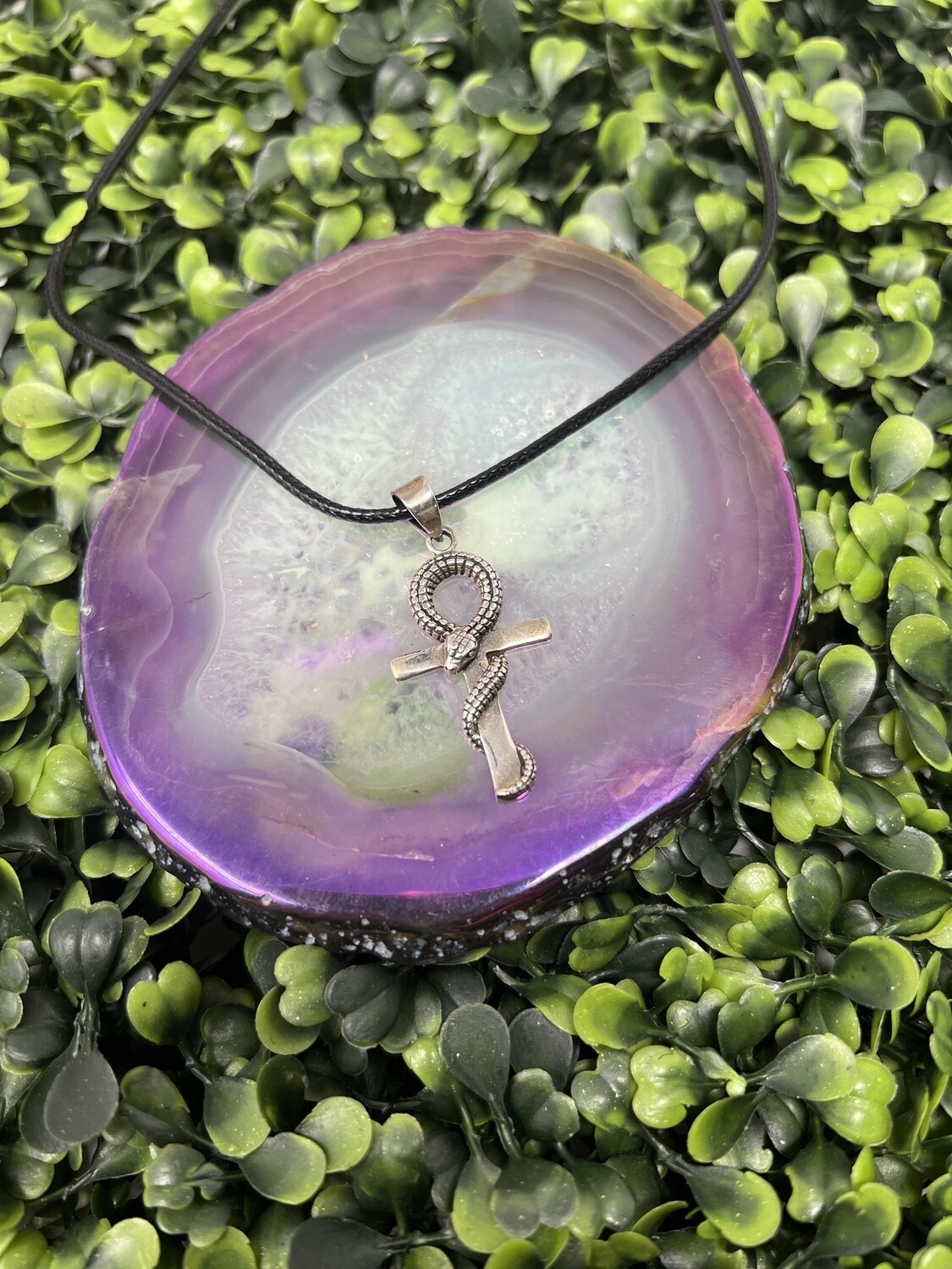 Snake Ankh SS Necklace