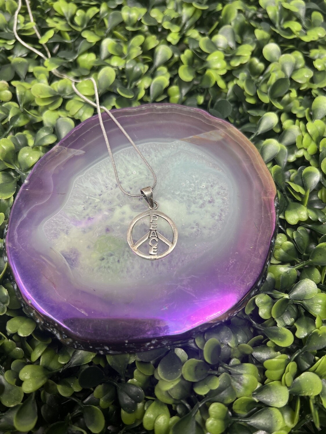 Celtic Oval Peace + Sign Pendant
