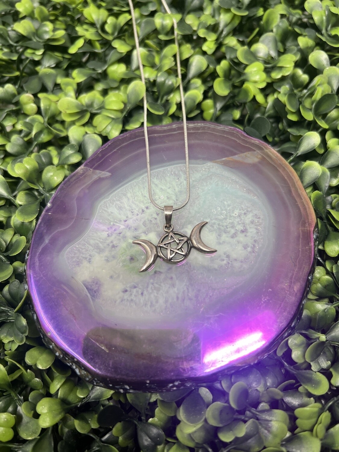 Sterling Silver Triple Moon Star Pendant