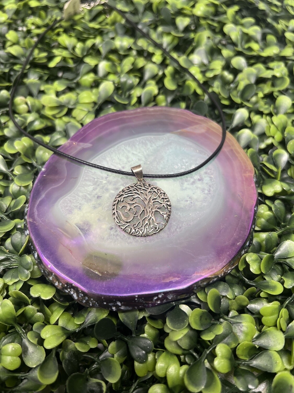 Sterling Silver Tree Om Pendant