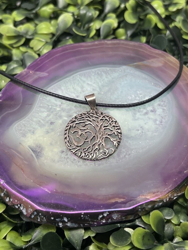 Sterling Silver Tree Om Pendant