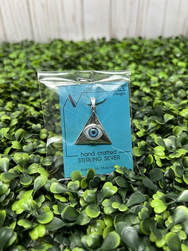 Pyramid Eye SS Necklace
