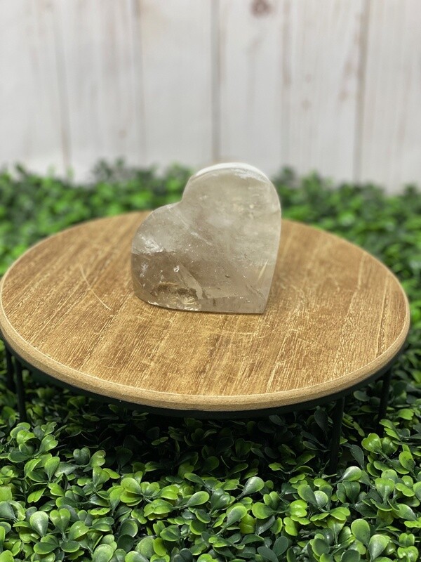 Clear Quartz Standing Heart 3&quot;