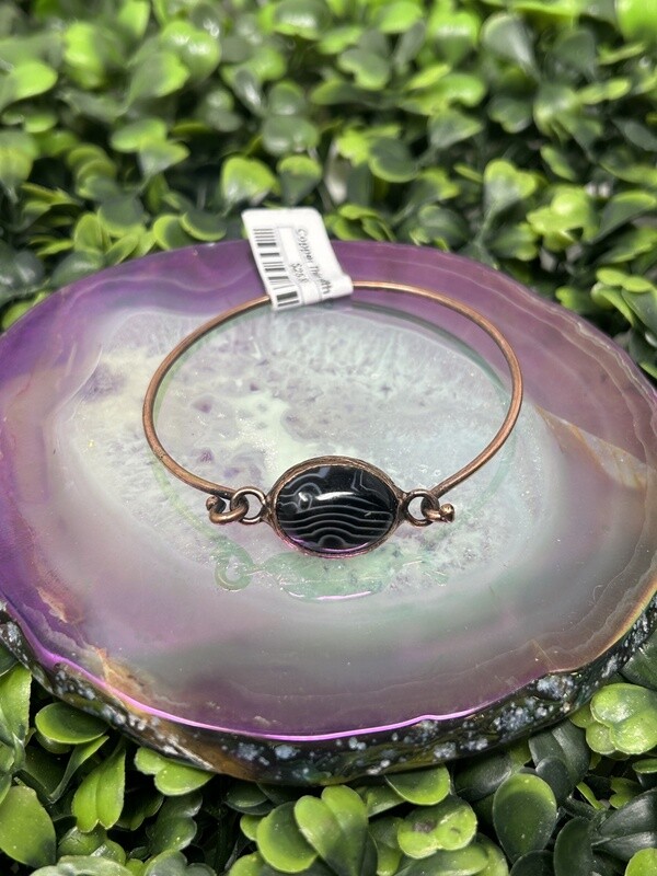 Copper Thin with Crystal Bangle